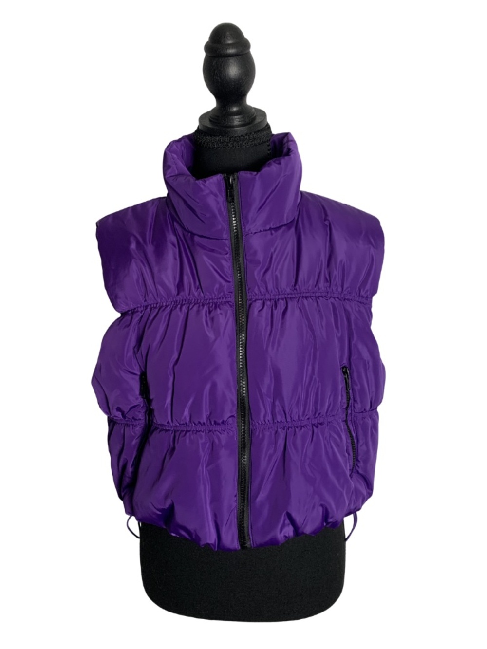 Wild Fable Cropped Deep Purple Quilted Cozy Vest Streetwear Size M Y2K Cozy